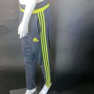 Adidas Kids Climacool Tiro Track Pants | Grey & Lime | Size Small